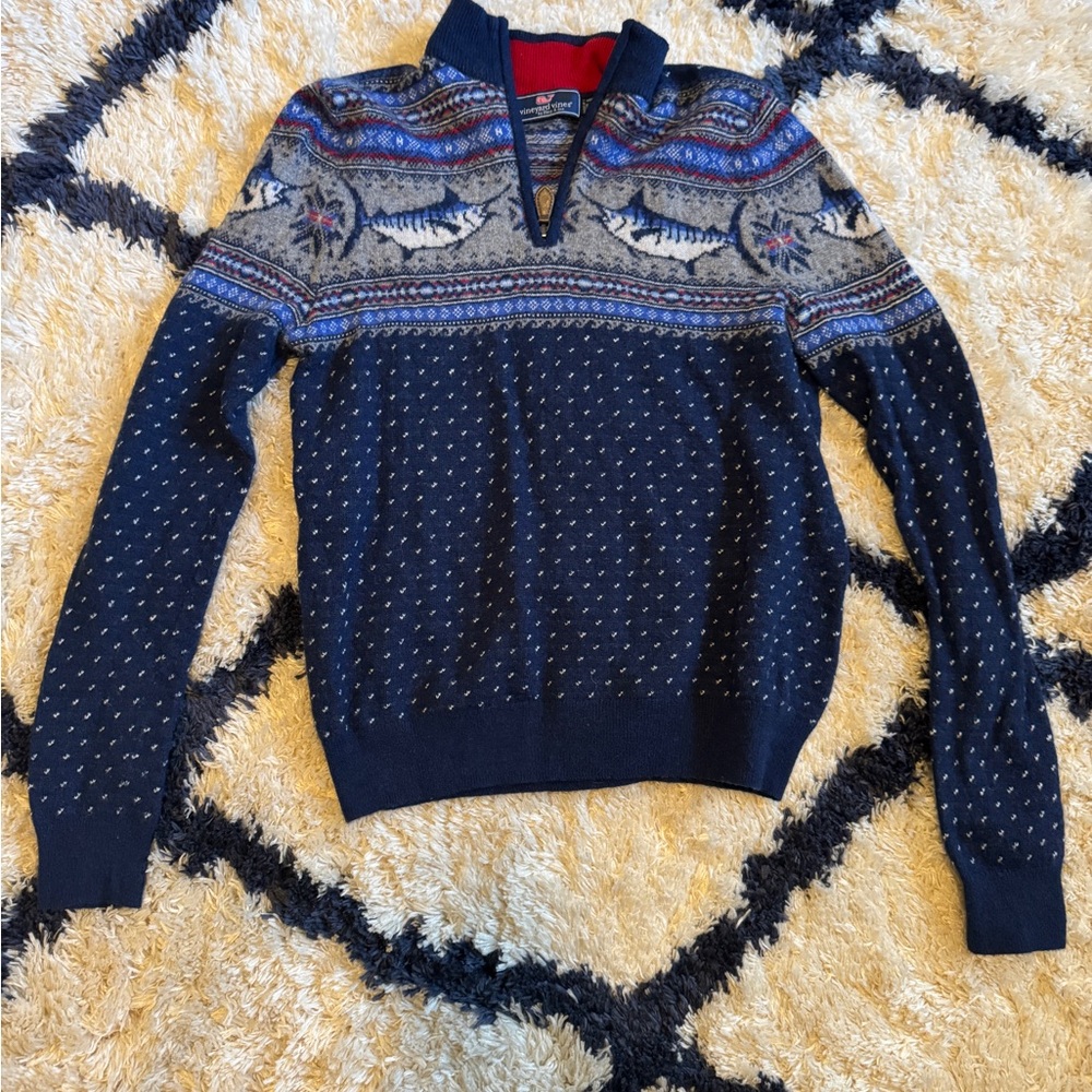 Vineyard Vines Boys Navy Marlin Sweater